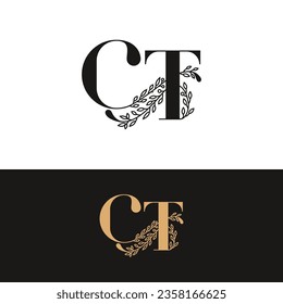 handdrawn wedding monogram CT logo
