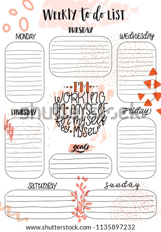 handdrawn weekly do list