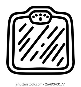 Vetor de doodle de escala de pesagem desenhado à mão - ícone de medição de peso médico no estilo de esboço