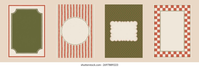 Hand-drawn whimsical frames and borders for greeting cards, invitations, and creative projects, vector illustration.
