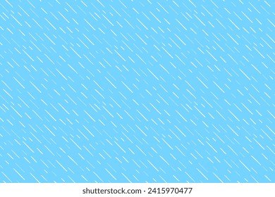 Hand-drawn white diagonal lines on blue background. Seamless texture with dashed strokes. Rain pattern. Abstract modern vector texture. Wrapping paper with small dots painted with a brush