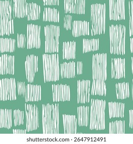 Hand-drawn white lines on a green background. on linen fabric print pattern, cotton, silk, vector illustration, doodle summer, kids and baby designs for print fabric.