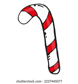 Hand-drawn white and red candy, vector illustration