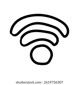 Símbolo wifi desenhado à mão com ondas de conexão. Ilustração de Ícone de Rabiscar