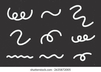 Hand-Drawn Wiggly Squiggly Chalk Line Doodle Illustration