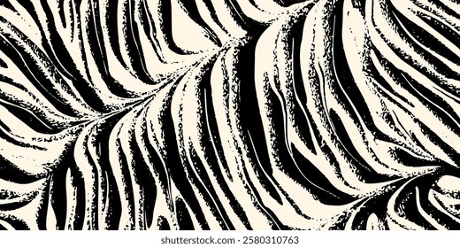 Hand-drawn wild animal skin seamless pattern for fabric and wallpaper. Organic repeat texture design. Vector illustration