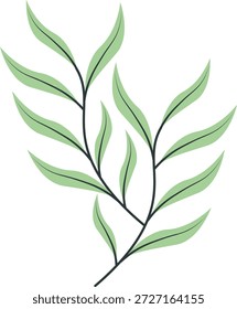 Vector botánico de invierno dibujado a mano con acebo, ramas de pino, bayas rojas, muérdago y hojas. Clipart de Navidades modernas planas para decoración y diseño navideño.