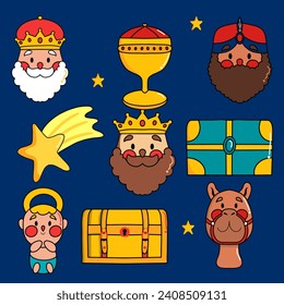 Hand-drawn Wise Men illustration set