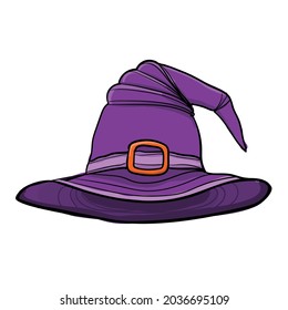 hand-drawn witchs hat on white background