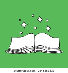 A hand-drawn wizard's spell book. 