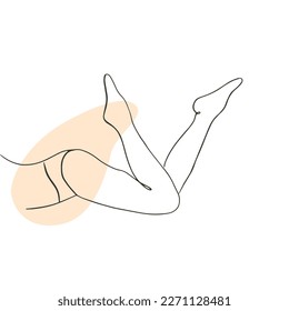 Hand-drawn woman legs. Body wellness and care. Simple vector Illustration in sketch style.