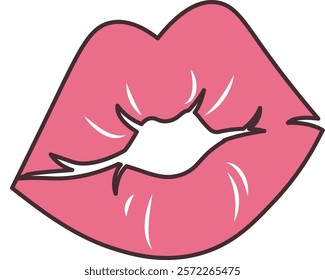 Handdrawn Woman Lips Vector Illustration