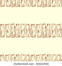 Hand-drawn woods boards. Vector seamless pattern.