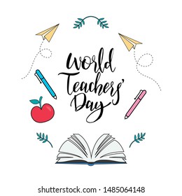 Hand-drawn World Teachers Day Background