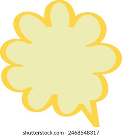 Burbuja de voz amarilla dibujada a mano con contorno amarillo oscuro