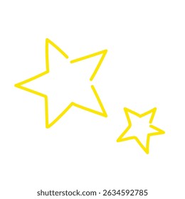 Hand-Drawn Yellow Star Illustration – Simple and Playful Line Art Design