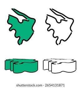 Vetor de mapa Yevlakh desenhado à mão para conteúdo de negócios ou viagens.