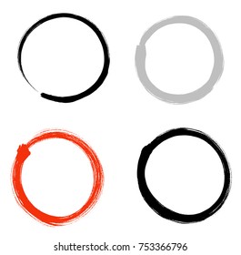 Hand-drawn zen circle minimalistic vector art  with ink