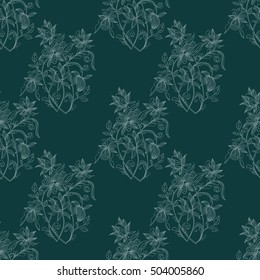 Hand-drawn zentangle style vector seamless floral pattern Sketch flowers can be used for wallpaper, website background, wrapping paper invitation, flyer, banner and cover. Ethnic boho design.