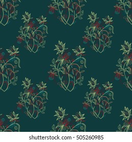 Hand-drawn zentangle style vector seamless floral pattern Sketch flowers can be used for wallpaper, website background, wrapping paper invitation, flyer, banner and cover. Ethnic boho design.