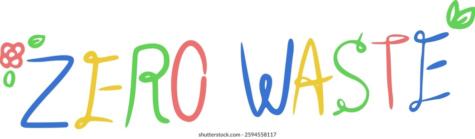 Handdrawn Zero waste illistration for website, application, printing, document, poster design, etc.