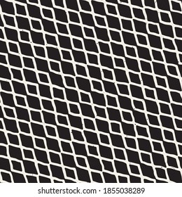 Hand-drawn zig-zag lines geometric seamless pattern. Monochrome black and white ink strokes. Abstract vector background texture.