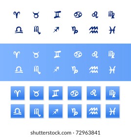 Handdrawn zodiac signs