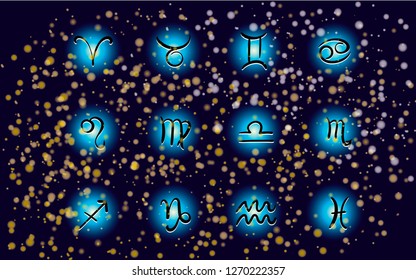 Hand-drawn zodiac signs set of horoscope symbols astrology icons collection 