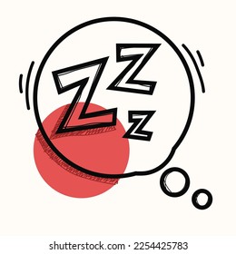 handdrawn zzz symbol for doodle sleep illustration vector