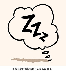 handdrawn zzz symbol for doodle sleep illustration vector