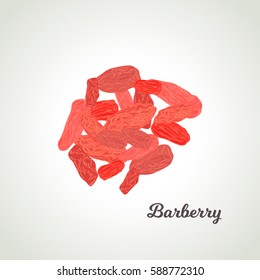 a handful of barberry on a light background