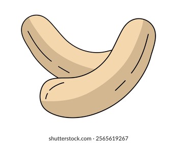 A handful of cashew nuts, isolated on a white background, showcasing a crunchy and healthy snack option