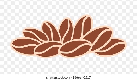 Handful of coffee beans icon
