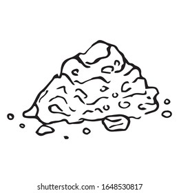 Handful of fruitful land icon. Vector illustration of soil, earth. Hand drawn bunch of land for planting.