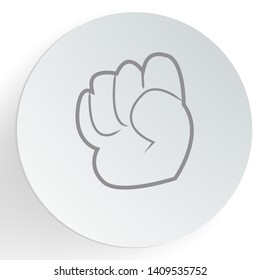 Handful hand gesture icon. Numbers Counting Flat Design. Isolated on white background. 
