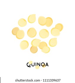 A Handful Of Quinoa Seed. Agro Culture Quinoa Seeds Icon. Cereals Quinoa Illustration. 