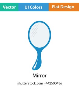Hand-glass icon. Flat color design. Vector illustration.