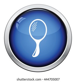 Hand-glass icon. Glossy button design. Vector illustration.