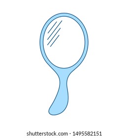 Icono de vidrio de mano. Línea Delgada Con Diseño De Relleno Azul. Ilustración vectorial.