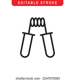 Handgrip Exercise Outline Icon. Handgrip Exercise Line Art Logo. Vector Illustration. Isolated on White Background. Editable Stroke