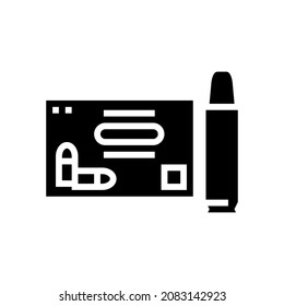 handgun ammo glyph icon vector. handgun ammo sign. isolated contour symbol black illustration