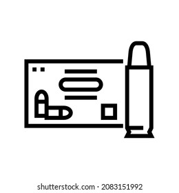handgun ammo line icon vector. handgun ammo sign. isolated contour symbol black illustration