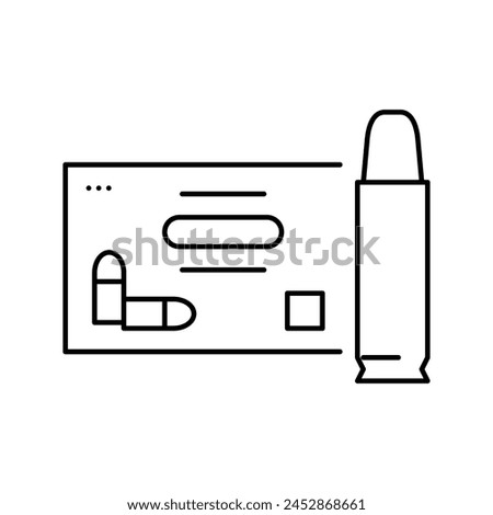 handgun ammo line icon vector. handgun ammo sign. isolated contour symbol black illustration