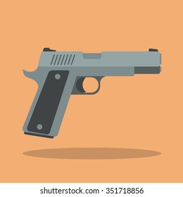 Handgun. Flat style design