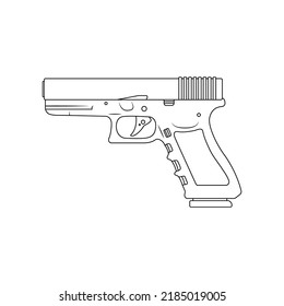 Handgun Glock Outline Icon Illustration On Stock Vector (Royalty Free ...