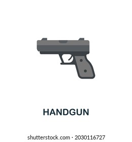 Handgun icon. Flat sign element from law collection. Creative Handgun icon for web design, templates, infographics and more