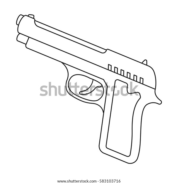 Handgun Icon Outline Style Isolated On Stock Vector Royalty Free 583103716 9235