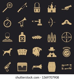 Handgun icons set. Simple set of 25 handgun vector icons for web for any design