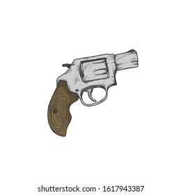 Handgun illustration vector with handdrawn style 
