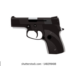 Handgun isolated on white background. Vector EPS10.